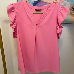 Pink Ruffled Sleeve Top Cottagecore